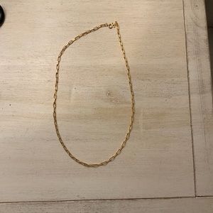 Gold paper lip link chain necklace